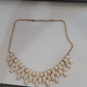 Cream white statement necklace